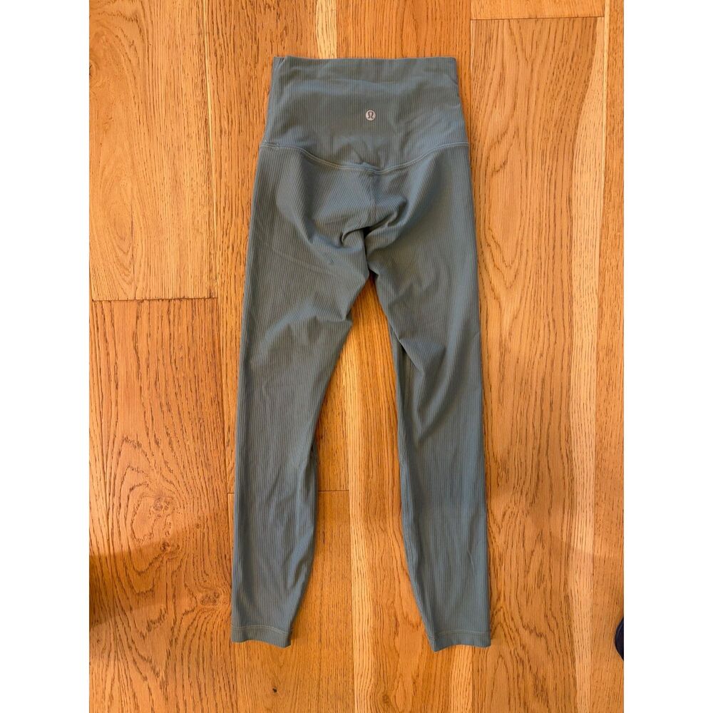 Lululemon Align Ribbed HR High Rise Pant 25 " Size 2 LW5FJVS GREU Green